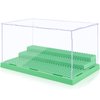 Mlikero Display Case for Minifigures Action Figures Blocks, Clear Acrylic Minifigure Display Case Box Storage, Dustproof Showcase with 3 Movable Steps Gift for Kids, Green…