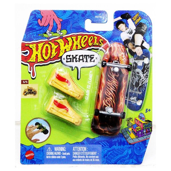 Hot Wheels Skate Tony Hawk HW Scorched 3/5 Claim to Flame - HVJ78 | Action Toy Figures | Ages 5+, Yellow