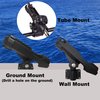HiUmi Adjustable Black Fishing Rod Holder for Boat Kayak Swivel Side Mount Kits Tackle (RH40-2Pack)