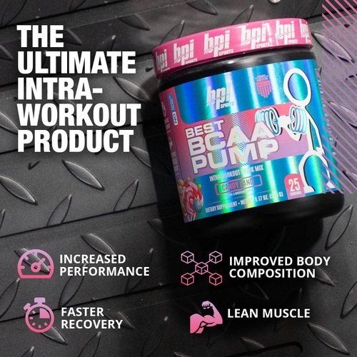 BPI Sports Best BCAA Pump - BCAA Powder Intra Workout Sports Drink with Branched Chain Amino Acids for Hydration & Recovery, for Men & Women - Candy Land - 25 Servings