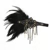 Bubbmi 1920s Flapper Headband Peacock Feather Headpiece, Great Gatsby Headband Costume Accessories for Women Showgirl Parties (HD6017black)