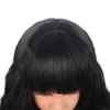 PATTNIUM Black Wig Kids Child Wig Shoulder Length Wig Black Wavy Wig with Bangs Shoulder Length Black Wig Heat Resistant Synthetic Girls Wig Daily Wear Wig (Black)