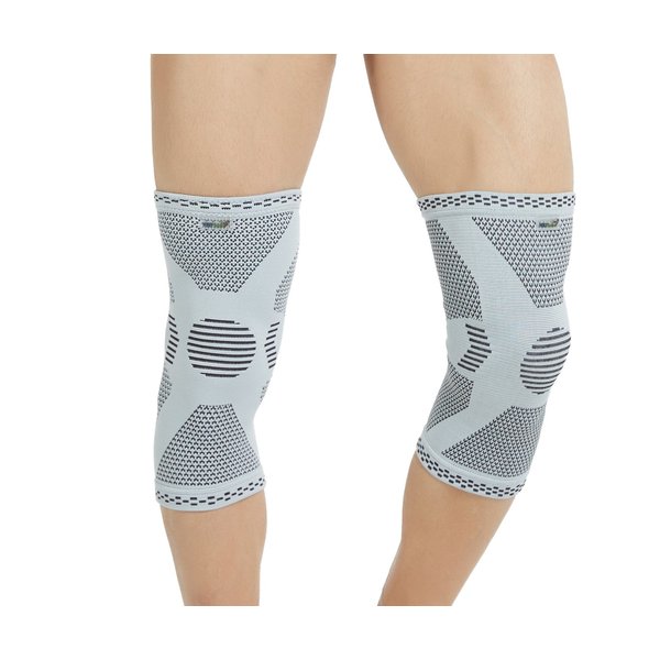 NeoTech Care Knee Support Brace with Rayon Fabric Made from Bamboo, Gray (Size L, 1 Pair)