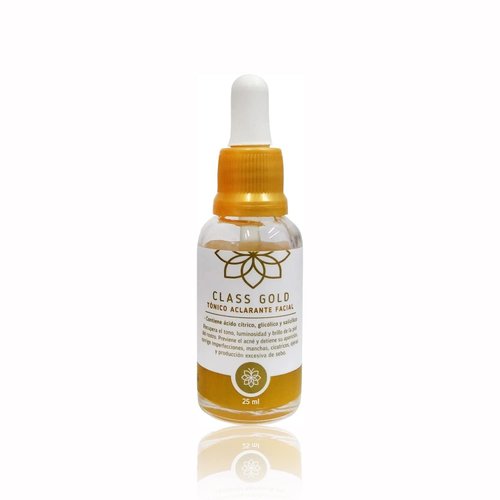 Class Gold Cosmetics Tonico Aclarante Facial. Manchas e Imperfecciones. Clarifying Facial Tonic, Dark Spot and Blemish Remover from Aqua Labs Colombia