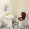 Keldoner Ceramic Dollhouse Furniture 1 12 Scale, Doll House Furniture Toys for Dollhouse Bathroom Incl Toilet Bathtub Washbasin Towel Rack and Other Miniture House Furniture and Accessories
