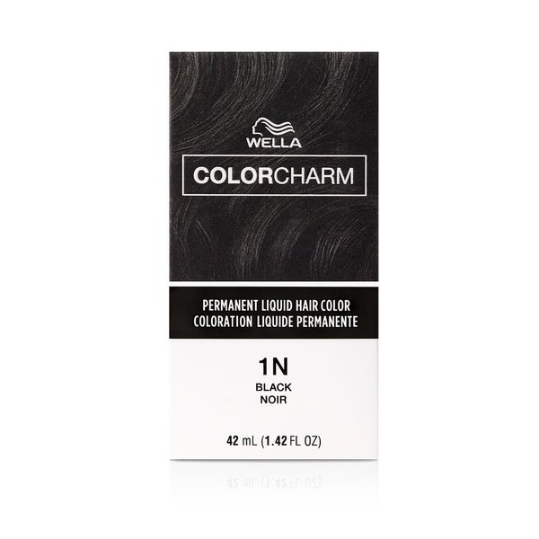 COLORCHARM Permanent Liquid Hair Color for Gray Coverage | 1n Black| 1.4 Fl Oz