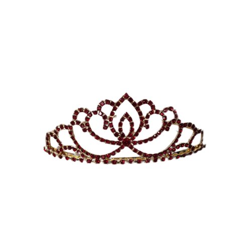 FASOTY Gold Tiara Red Crystal Crown with Combs Elegant Princess Tiaras and Crowns for Women Girls Rhinestone Headband for Bridal Wedding Birthday Party Prom
