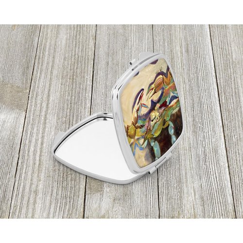 Caroline's Treasures JMK1259SCM Crab tailfin Crab Compact Mirror Decorative Travel Makeup Mirror for Women Girls Gifts Pocket Makeup Mirror Folding Handheld
