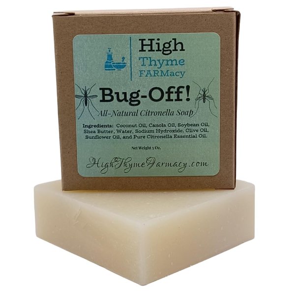 Bug-Off! All-Natural Citronella Soap for Humans - 5 Oz Organic Soap with Pure Citronella Oil - Handmade Olive Oil Soap - Biodegradable Soap for Camping – Bar Soap w/ Citronella Essential Oil