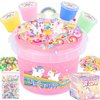 Pink Crunchy Clear Slime 13 OZ Big Bucket Gifts for Girls & Boys, Stretchy & Non-Sticky, Super Soft Stress Relief Toy, Idea Birthday Gifts, Party Favors for Kids, Christmas Stocking Stuffers
