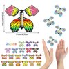 Chenkaiyang 20pcs Magic Flying Butterfly, Wind Up Butterfly Toy Bright Colors Elastic Band Flying Butterflies Toy Surprise Gift for Wedding Birthday Party