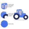 Baby Tractor Car Silicone Teether,Sensory Chew Toys,BPA Free Soft and Effective Infant Teething Pain Relief Toys,Freezer Safe,Food Grade Silicone,Best Shower Gift for Boys and Girls (Blue)