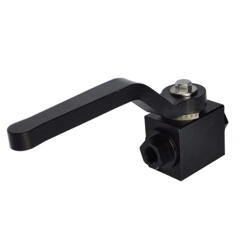 AC PERFORMANCE 1/8'' Billet Aluminium Brake Line Lock Shut Off Valve 1/8 NPT Fuel Flow Control Cut Off Valve, Black