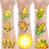 ATSMOICY 184 Pieces Cute Corn Temporary Tattoos Stickers - Fruits vegetables Yellow Birthday Party Supplies Decorations Favors Kids Gifts Tattoo