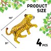 4PCS Gold Leopard Balloons Foil Cheetah Shaped Animal Balloons Jungle Theme Jungle Party Balloon Birthday Party Safari Zoo Jungle Theme Cheetah Balloon Leopard