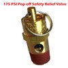 New 1/4" NPT 175 PSI 67 SCFM Air Compressor Relief Pressure Safety Valve, Tank Pop Off