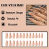 DOCVOEOMH Long Press on Nails Nude Fake Nails Classic Opaque Full Cover Acrylic False Nails for Women Girls 24 PCS