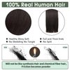 TANJET Tape in Hair Extensions Human Hair Natural Black 20 Inch Straight Seamless Invisible Skin Weft Thick Soft Straight Off Black Human Hair Extensions Tape (#1B 20 Inch 50g/Pack 20pcs)