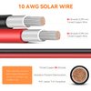 10AWG Solar Extension Cable 10 Feet, 10 Gauge Solar Panel Cables 10FT for Solar Systems, Car, RVs, and Boats, Tinned Copper PV Wire Ends with Solar Connector (Red & Black)