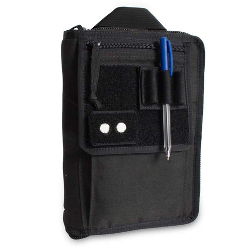 Pilots Aircrew Checklist Binder Cover, Zippered Cordura case with Binder Rings Included (in Black, with Vinyl Envelopes)