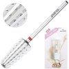 PANA Nail Carbide Volcano Bit - Two Way Rotate use for Both Left and Right Handed - Fast remove Acrylic or Hard Gel - 3/32" Shank - Manicure, Nail Art, Drill Machine (3x Coarse, Silver)