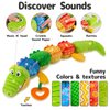 Sumobaby Infant Baby Musical Stuffed Animal Activity Soft Toys with Teether, Multi-Sensory Crinkle, Rattle and Textures, for Tummy Time Newborn 0-3-6-12 Months Boys, Girls, Crocodile (Alligator)