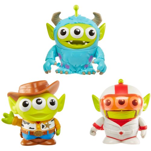 Mattel Toy Story 4 Alien Remix 3-Pack Duke Caboom, Sulley & Woody 3-in Mashup Character Figures in a Pizza Box Package, Toy Story 4 Movie Collector Toys, Gift Ages 6 Years & Up