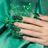 RARJSM Green Glitter Gel Nail Polish Diamond Mermaid Green Sparkly Chunky Shimmer Pigments Nail Gel Polish Soak off Led UV Curing Required for Nail Art Salon Fall Winter Christmas Manicure 15ml