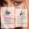Q&D LASH Cluster Lashes Kit, Self Adhesive Eyelashes D curl 8-14mm Mixed Length No Glue Easy to Apply,including 48 Clusters,1 Applicator DIY Individual Lashes At Home (0.07-D-8-14mm, A3)