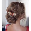 Foyte Rhinestone Wedding Hair Comb Red Bridal Hair Pieces Leaf Crystal Side Hair Comb for Women