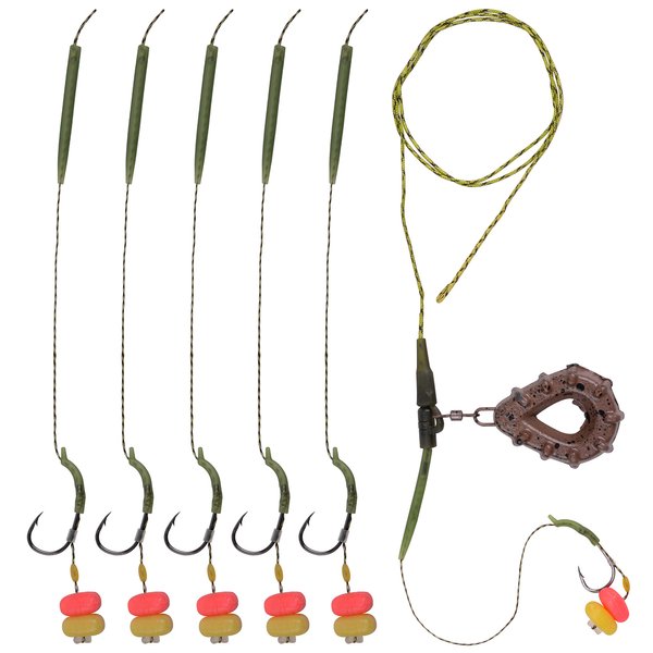 AGOOL Carp Fishing Rig Kit Hair Carp Fishing Accessories Set Carp Flat Pear Sinker with Rolling Quick Change Swivels for Carp Bass Carp Tackle Rigs Set Carp Hook Carp Sinker Corn