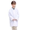 ZHTRKLJK White Lab Coat for Kids Doctor Scientist Dress Up Costume for Boy Girls Vet Dental Career Day Halloween Christmas Costume(Small,White)