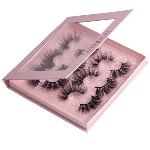 Arimika 3 Styles 6 Pairs 25mm 3D Mink Lashes, Sexy, Beautiful Book Lashes for Halloween A36L-02