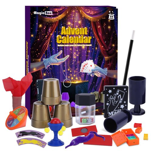 Advent Calendar 2024 Kids, 24 Magic Tricks Christmas Countdown Calendar, Ideal Gift for 3 4 5-7 8-12 Boys and Girls