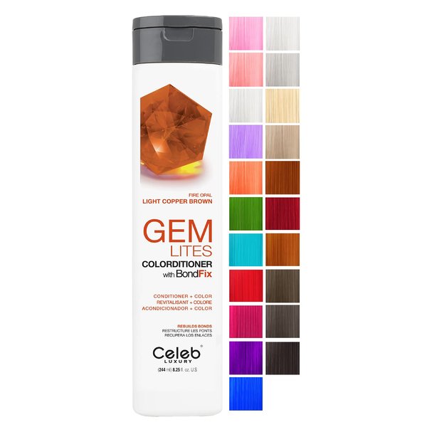 Celeb Luxury Colorwash Color Depositing Conditioner - Color Refresher , Vegan Hair Dye Mask, Bondfix Bond Rebuilder, Gem Lites Fire Opal