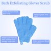 4 Pairs Bath Exfoliating Gloves Scrub, Double Sided Bath Mitts Scrubs for Shower, Exfoliating Shower Mitt Body Scrubber Glove, Bathing Accessories for Bath, Spa, Massage（Yellow, Red, Pink, Light Blue）
