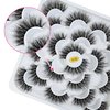 False Eyelashes Natural Look Synthetic Fibers Long Big Eyelashes Lashes Pack 10 Pairs by PANLOPU (B08-13x18x13mm)