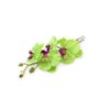 2PCS Hawaiian Orchid Flower Hair Clips Flowers Alligator Clips Hairpins Holiday Travel Wedding Decoration Hair Accessories For Women Lady Bridal (White Green)