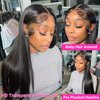 Mengkai 13x6 HD Lace Front Wigs Human Hair Pre Plucked Straight Human Hair Wigs for Black Women HD Lace Frontal Wigs Human Hair 180% Density Straight Lace Frontal Wigs Human Hair Glueless Wigs 28 Inch