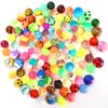 Pllieay 60 Pieces Colourful Bouncy Balls Bulk, Mixed Pattern Rubber High Bounce Balls Bouncing Balls for Kids Party Favors, Prizes, Birthdays Gift(32mm,27mm,20mm)