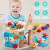 Toddler Tool Set - 33 PCS Wooden Kids Tools with Box / Bench / Tool House, Montessori Educational Pretend Play Preschool Toys Gifts for 2 3 4 5 Year Old Boy Girl Kids, STEM Fine Motor Skills Tool Set