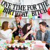 One Time for The Birthday Bitch Banner-Happy Birthday Bunting Backdrops-Funny Birthday Sign for Adult Birthday Party Decorations Supplies, Black Glitter