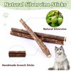 WOUSEDO Catnip Chew Toys for Cats,24 Pack silvervine cat Toy,cat Natural silvervine Sticks,Natural Silvervine Stick Cage Balls & Bell Balls for Indoor Cats.