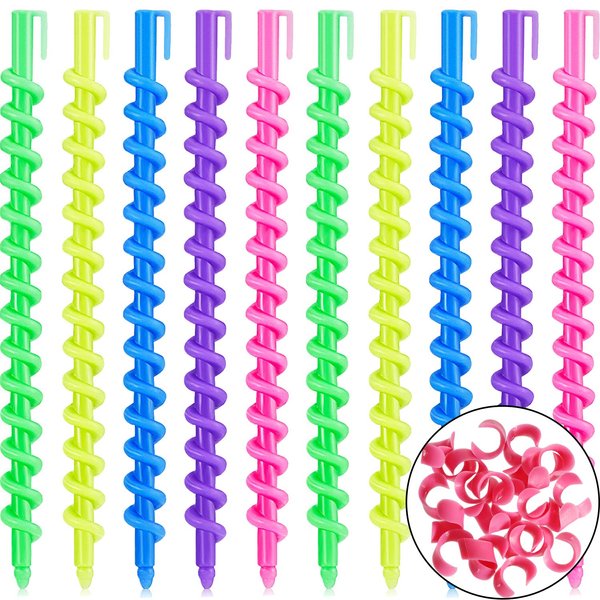 WILLBOND 100 Pcs Spiral Perm Rods for Hair Curlers Heatless Plastic Perm Cold Wave Rod Kit Hair Rollers for Women Styling Curling Perm Rod Hairdressing Salon Tools
