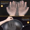 AMAGABELI GARDEN & HOME 10”x10” Round Cast Iron Cleaner 316 Stainless Steel Chainmail Scrubber for Cast Iron Pan Skillet Cleaner for Dishes Cast Iron Pot Cookware Accessories BG265