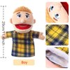 1 Pcs Family Hand Puppets 12 Inch Grandparents, Mom & Dad, Brother & Sister Plush Hand Puppet Toys Role-Play Toy Puppets for Kids Storytelling Imaginative Pretend Play Teaching Preschool(Brother)