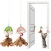 YUDANSI Cat Feather Toys 2pack,Retractable Cat Teaser Toys, Self-Adhesive Hanging Interactive Cat Toy for Indoor Cats Kitten Play Chase Exercise Doorway, Gift for Cats Hunting Chasing to Keep Busy