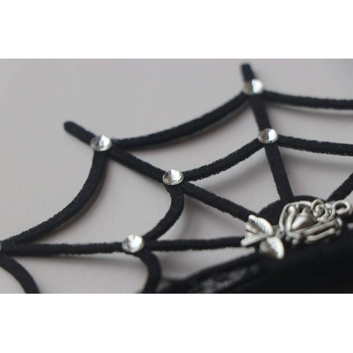 LSHDXD Halloween Spider Web Headband for Women,Sparkling Shiny Bright Acrylic Artificial Diamonds Headband Hair bands for Halloween Decorations Party Supplies