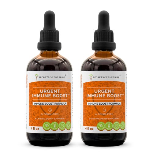 Secrets of the Tribe - Urgent Immune Boost, Immune Boost Formula, Herbal Supplement Blend Drops Alcohol-Free Liquid Extract (2x4 fl oz)