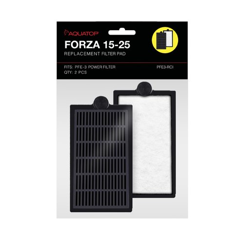 AQUATOP Replacement Filter Inserts with Premium Activated Carbon for FORZA PFE-3 - 2 Pack, Aquarium Filter Cartridges, PFE3-RCI
